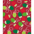Gift Wrap (24"x100') CHRISTMAS BULBS REVERSIBLE